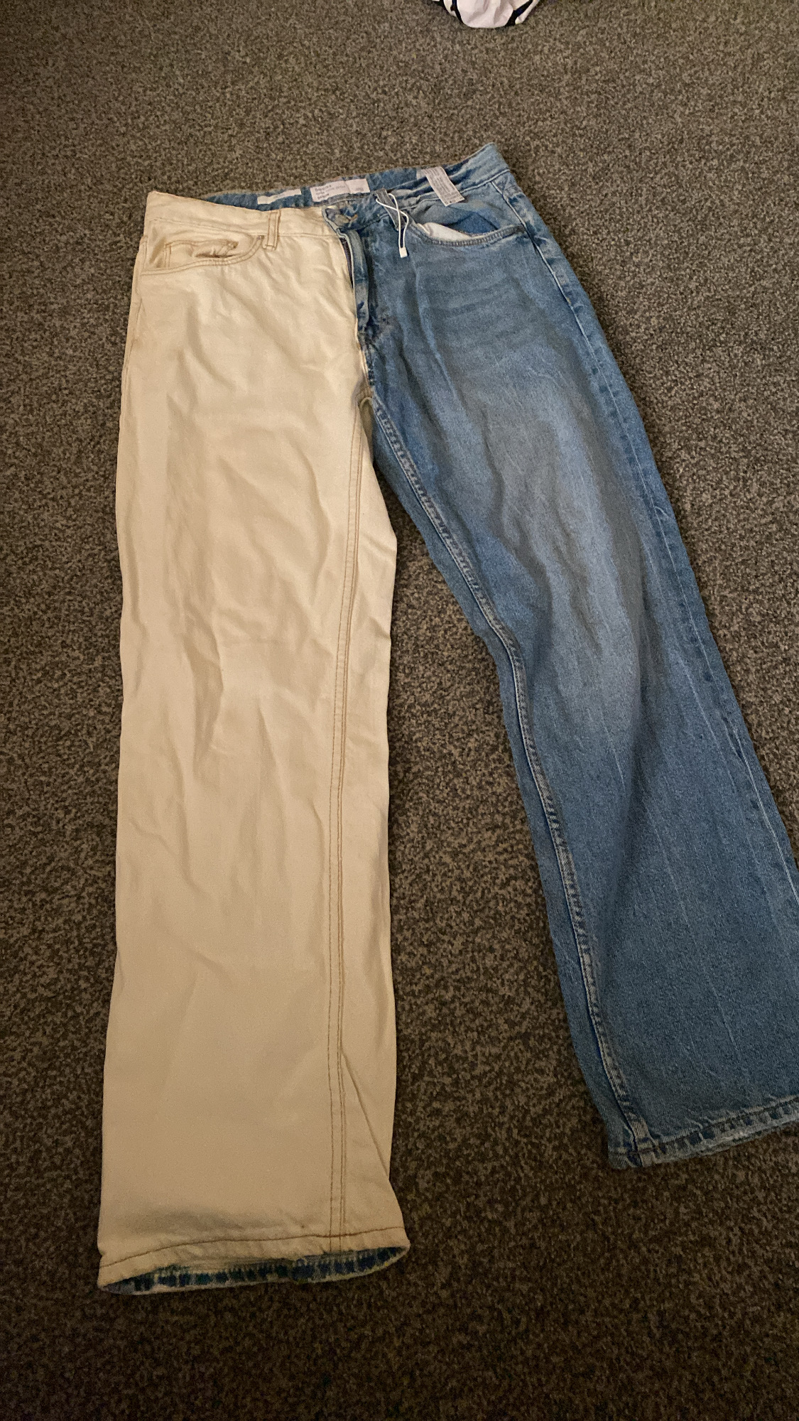 PANTALON BERSHKA VENIM «THE 90’s» couleur bleue beige – Image 3