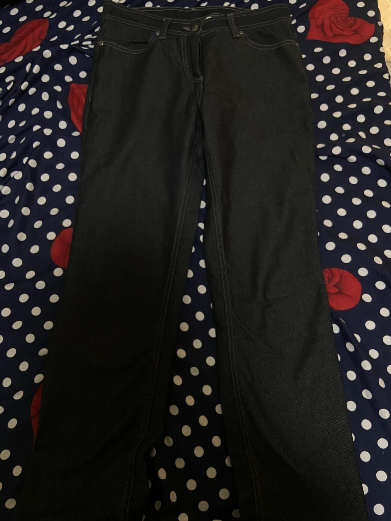 Jean noir long oversize taille s