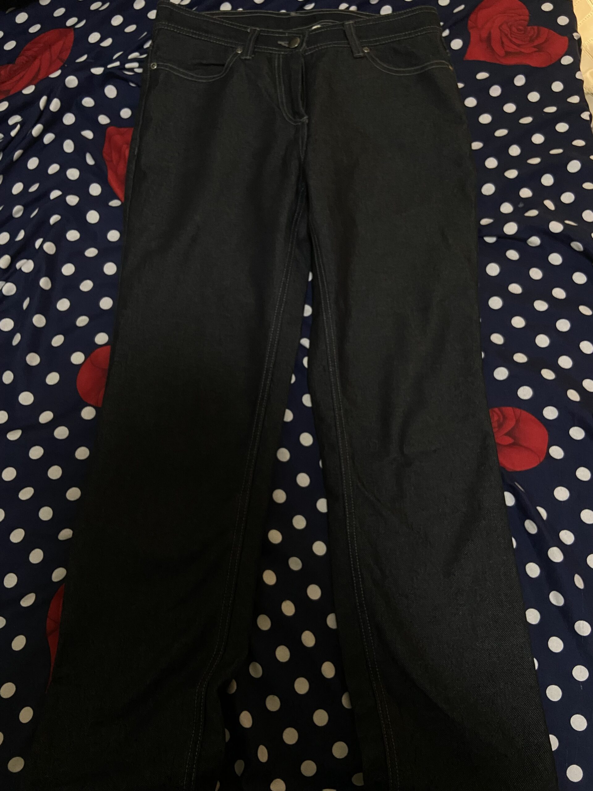 Jean noir long oversize taille s