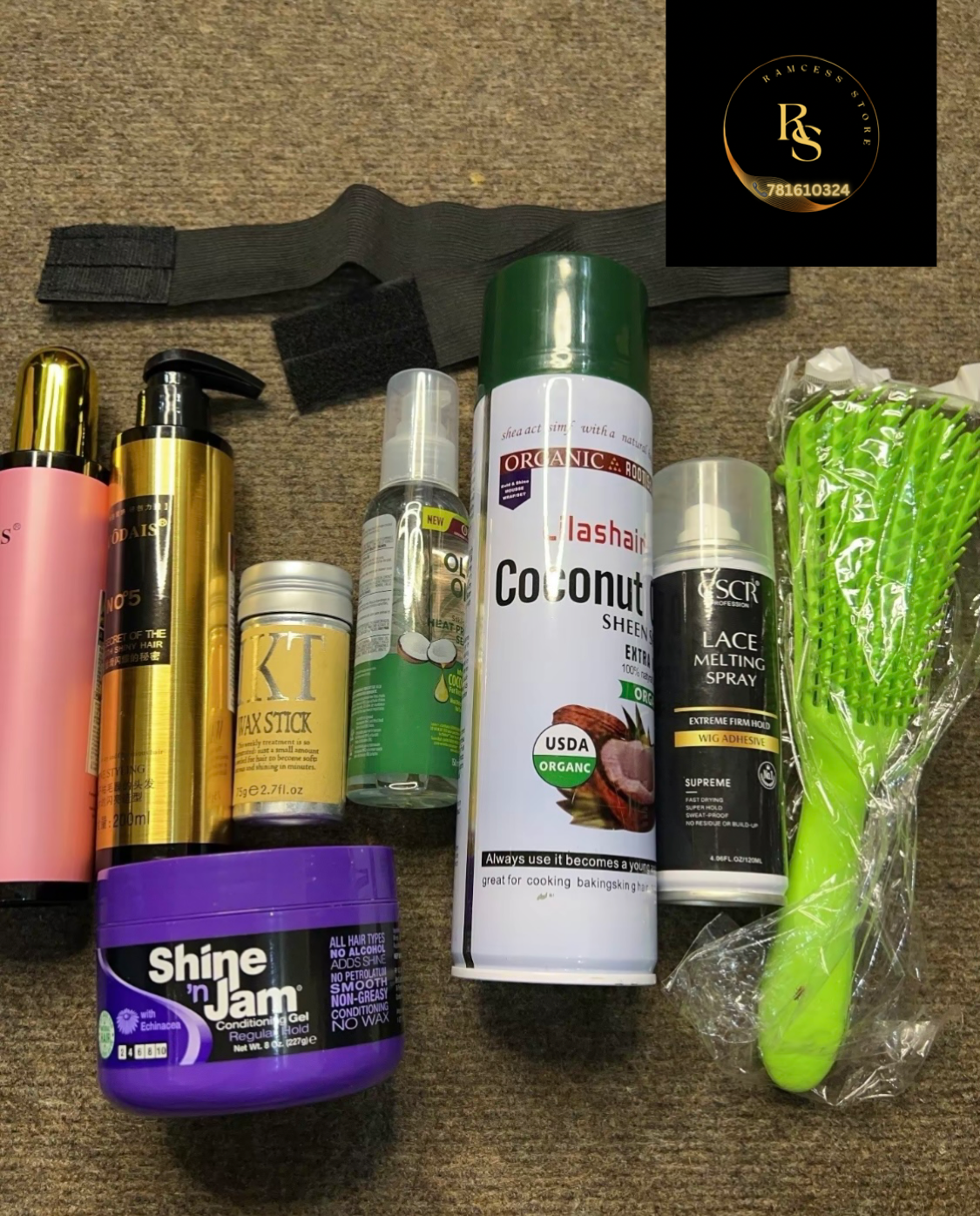 Pack coiffure raide et friser plus gel brosse et l’elastique