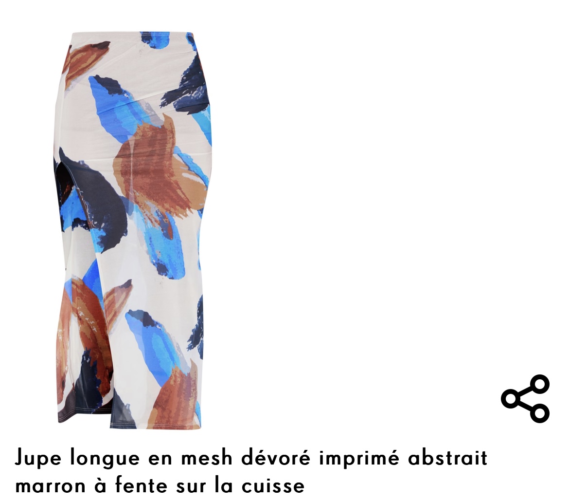 Jupe longue en mesh avec fente